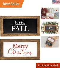 Lightweight Rustic Wood Sign - Farmhouse Decor for Fall  Christmas Festivities