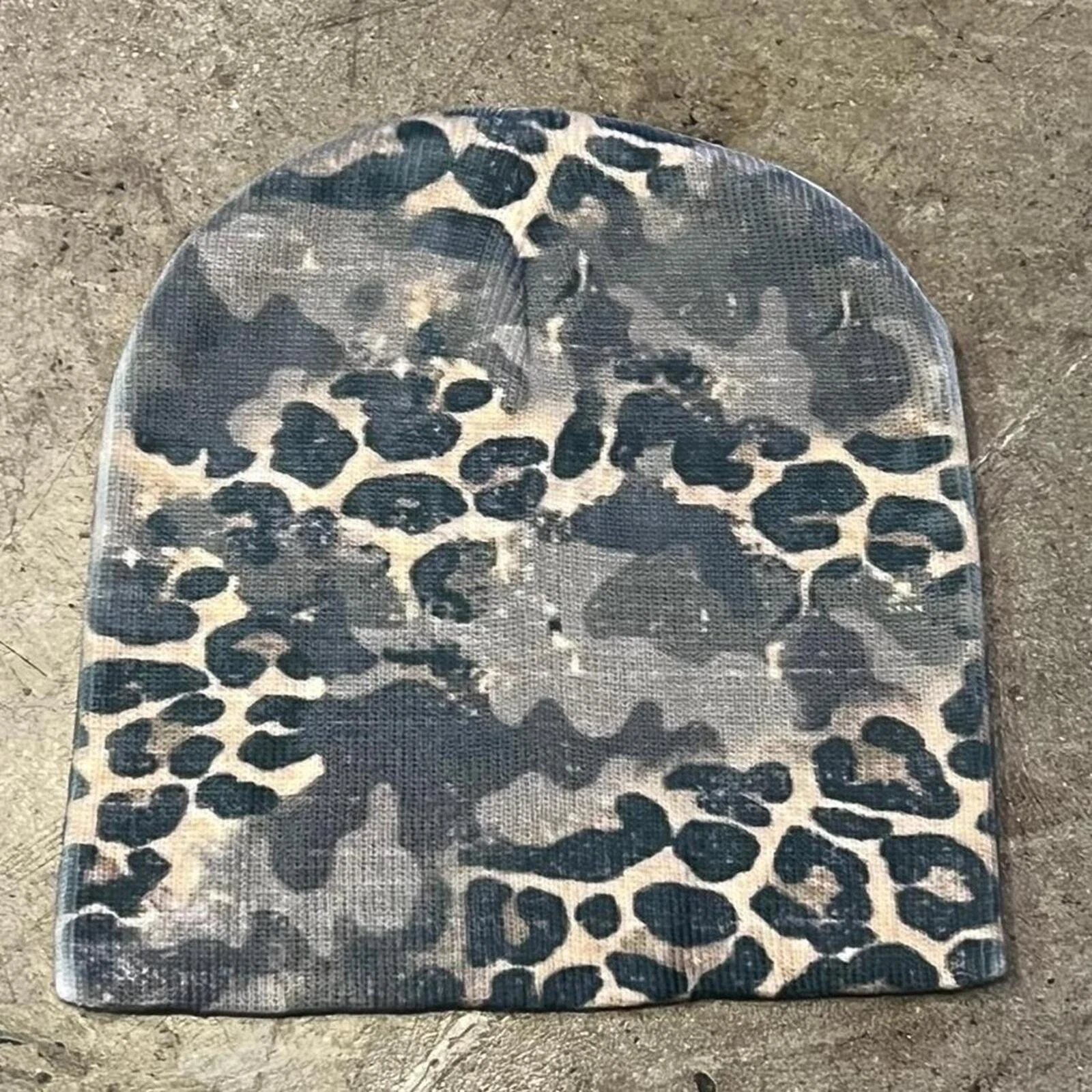 Camo and cheetah print beanie