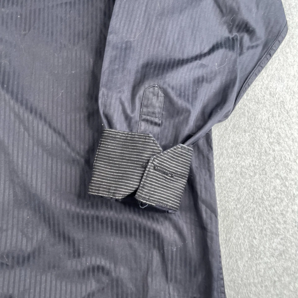 Рубашка Tailorbyrd XL черная в полоску классический крой повседневная на пуговицах с длинным рукавом мужская - Изображение 2 из 4