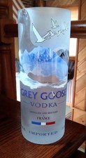 GREY GOOSE; ACL VODKA BOTTLE; MADE INTO A DRINKING GLASS; (Up-cycled)