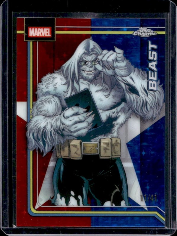 2026 Topps Chrome Marvel Comics Beast Captain America's Star Refractor #/41
