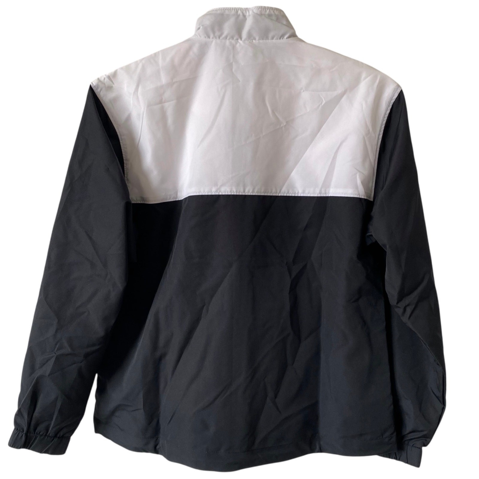 NEW ASICS Junior's Upsurge Warm Up Track Jacket Size Medium Black White Full Zip thumbnail 2