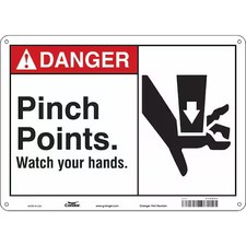 Condor 475D22 Safety Sign, 10 In Height, 14 In Width, Polyethylene, Horizontal