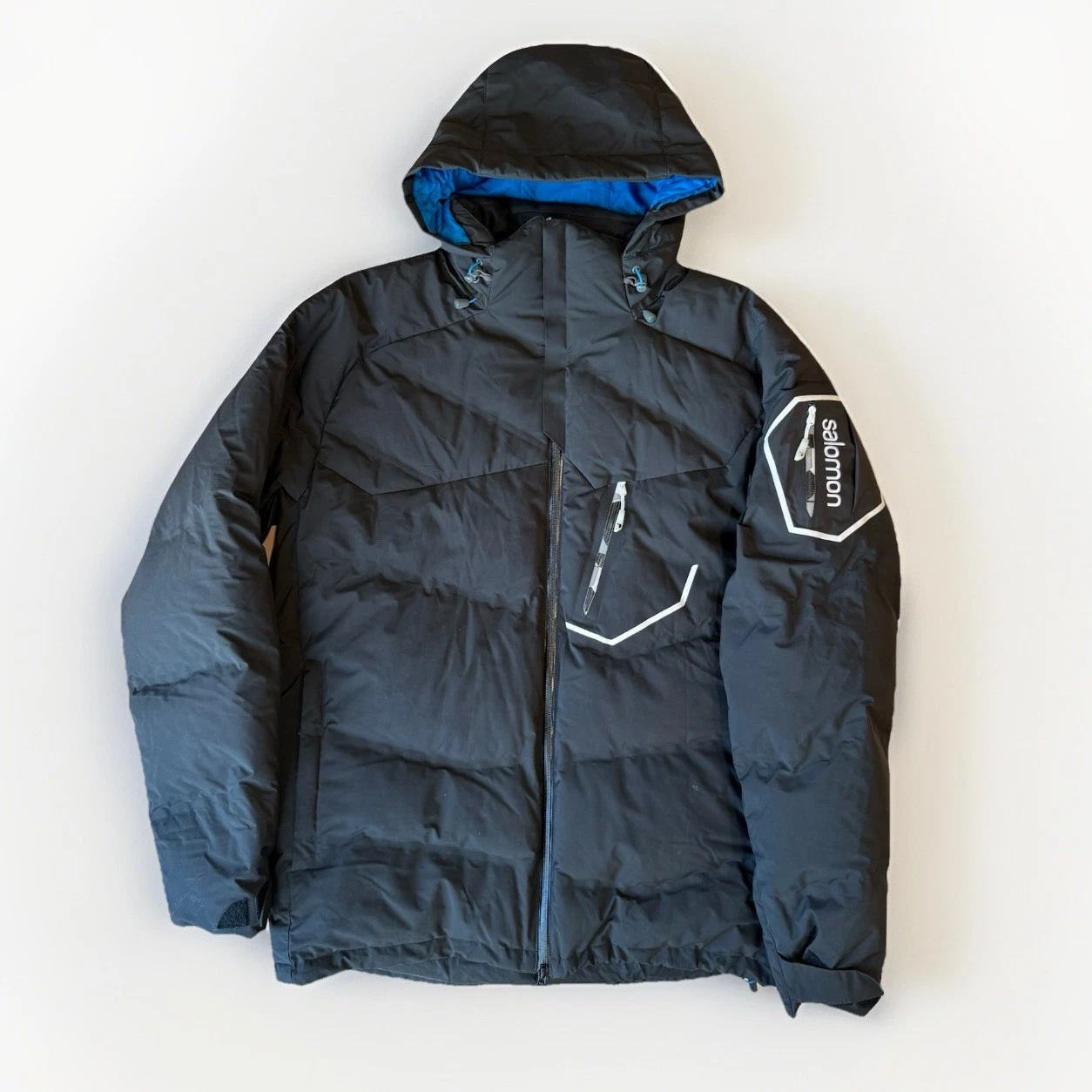 Salomon Clima Pro Storm Jacket XL Black Full Zip Puffer Winter Down Insulated
Opens in a new window