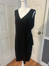 Joe Fresh Black Sleeveless Wrap-Effect Mini Dress