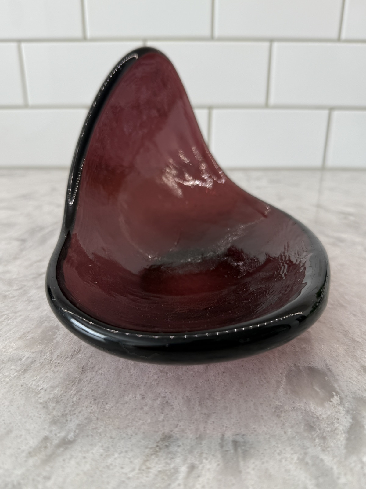 Vintage 1950's Blenko #537 Freeform Dish Amethyst, Winslow Anderson Design