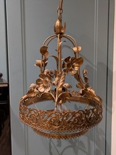 Vintage Italienische Deckenlampe Aus Messing Hollywood Regency Style