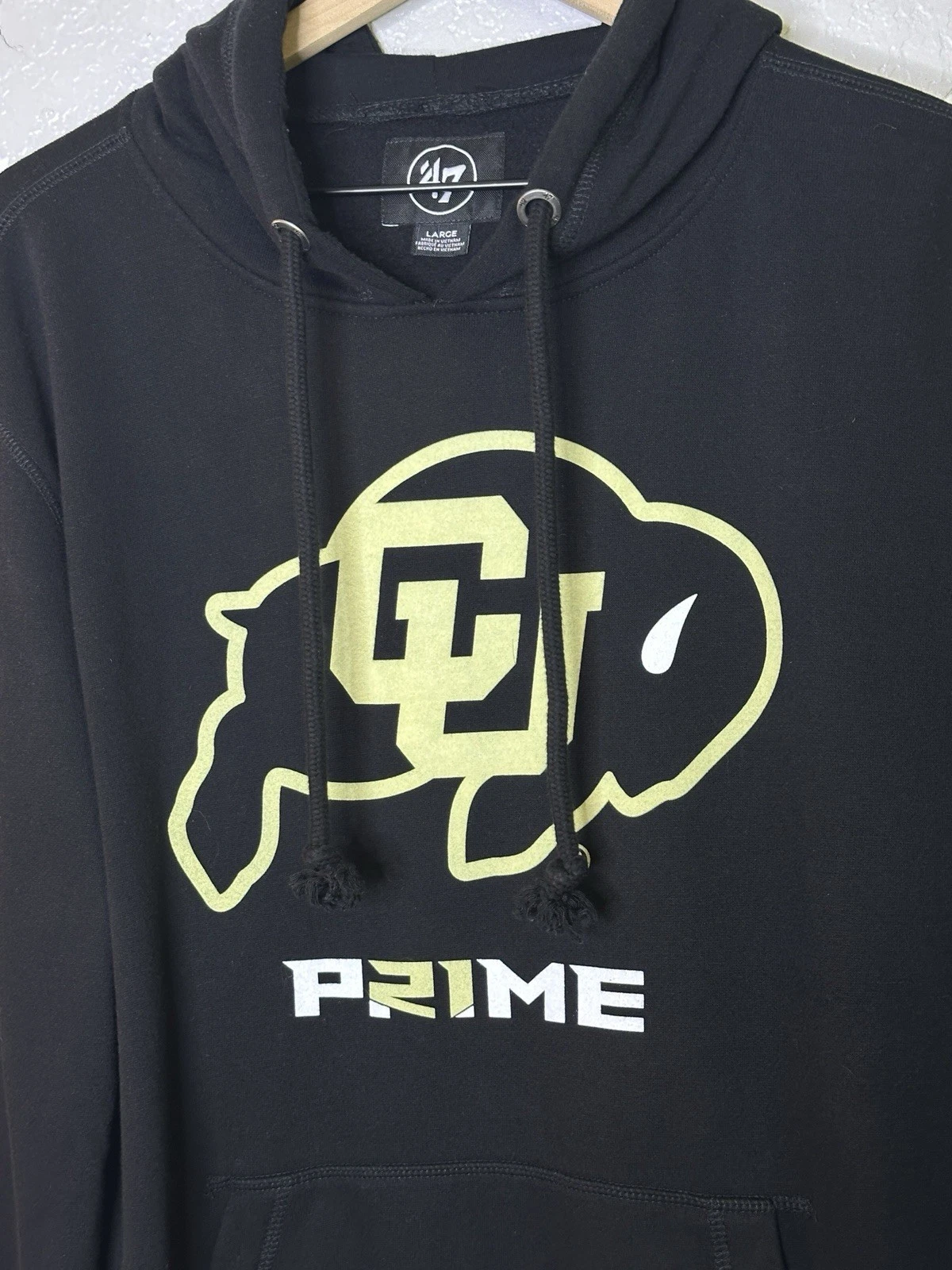 Felpa con cappuccio pullover Coach Prime Colorado Buffaloes nera da uomo '47 taglia large