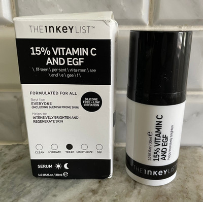 NIB The Inkey List 15% Vitamin C And Egf Serum 1.0 oz