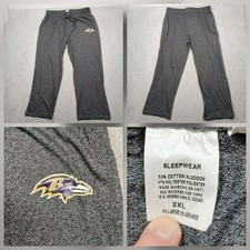 Baltimore Ravens Sleep Pants Men 2XL Gray Lounge Pajama Bottoms