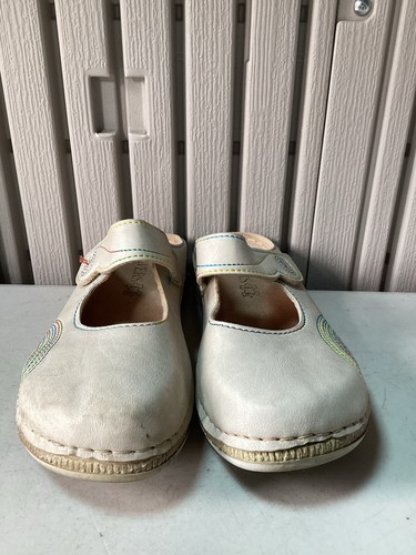 Pavers Touch Fastening Slip On Leather Clogs - Beige - Rainbow - UK 6 EUR 39 - Picture 2 of 24