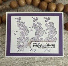 Congratulations Card Set Of 4 Stampin Up Any Occasion Purple Leaves