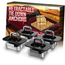 Tie Down Anchors Retractable Truck Bed Top Side D Ring 4 Pieces-Center