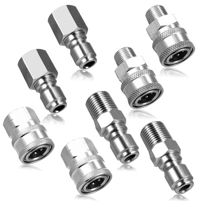 #ad 4 PCS NPT 3 8 Inch Pressure Washer Coupler Quick Connect Plug Stainless Steel $43.42