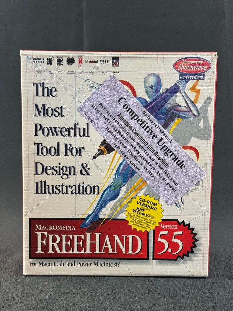 1996 Vintage Mac Software ~ Macromedia Freehand 5.5 ~ 68k & Power Macintosh