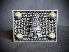 Buddha Belt Buckle Handmade Zen Spiritual 3.75  OOAK Darren McNeese