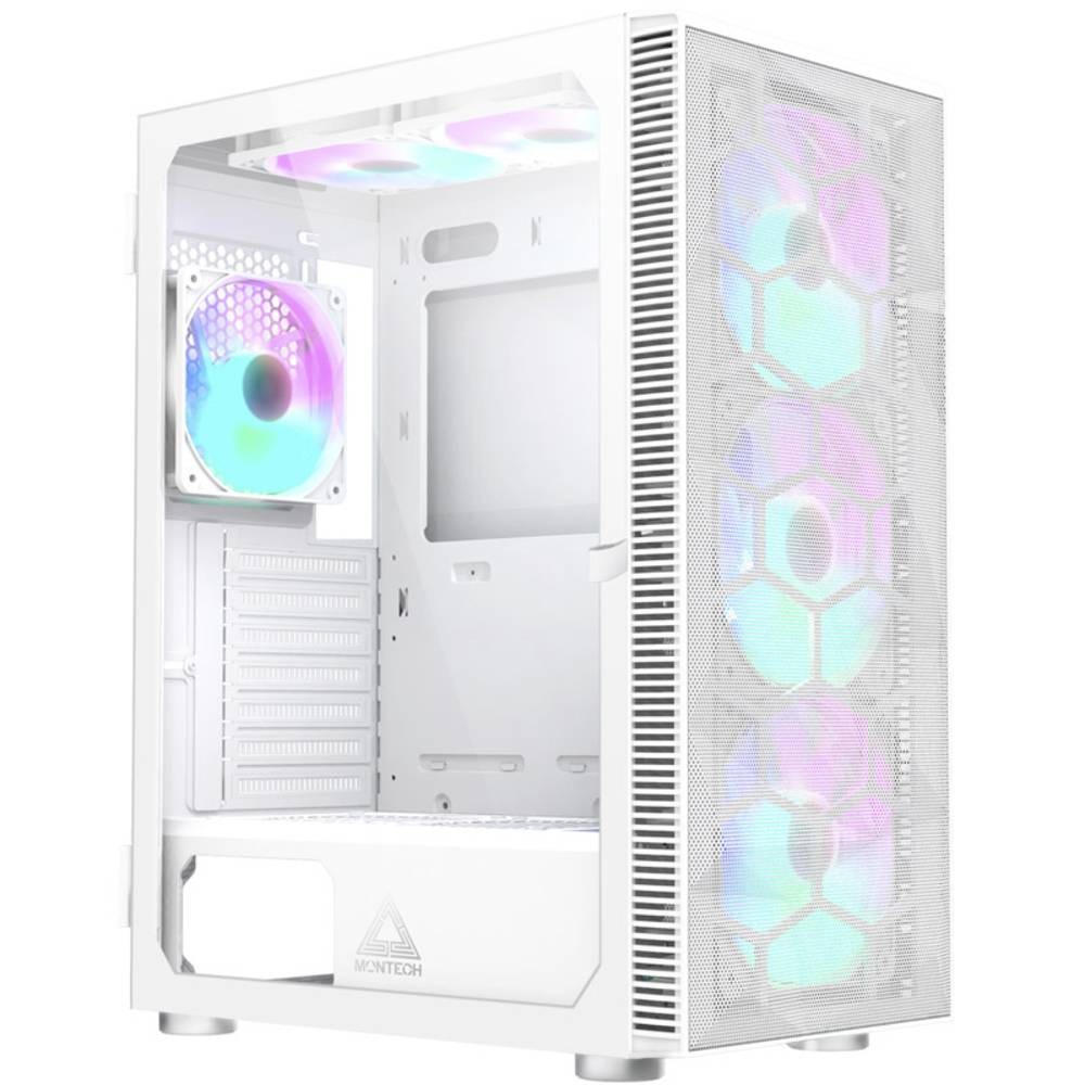 Boîtier gaming blanc MONTECH X3 Mesh avec 6 ventilateurs RGB inclus
