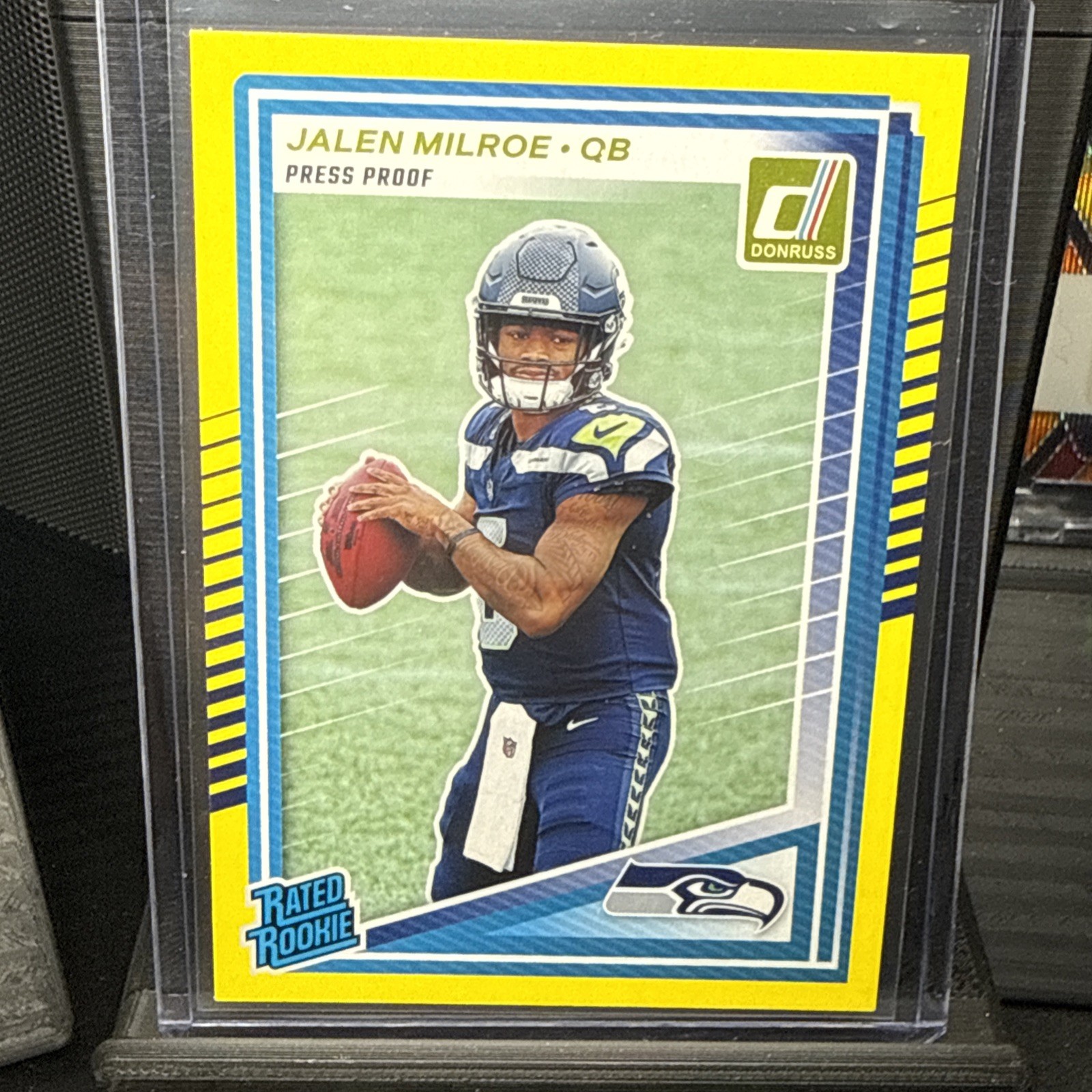 2025 Donruss Jalen Milroe Rated Rookie Yellow Press Proof #307