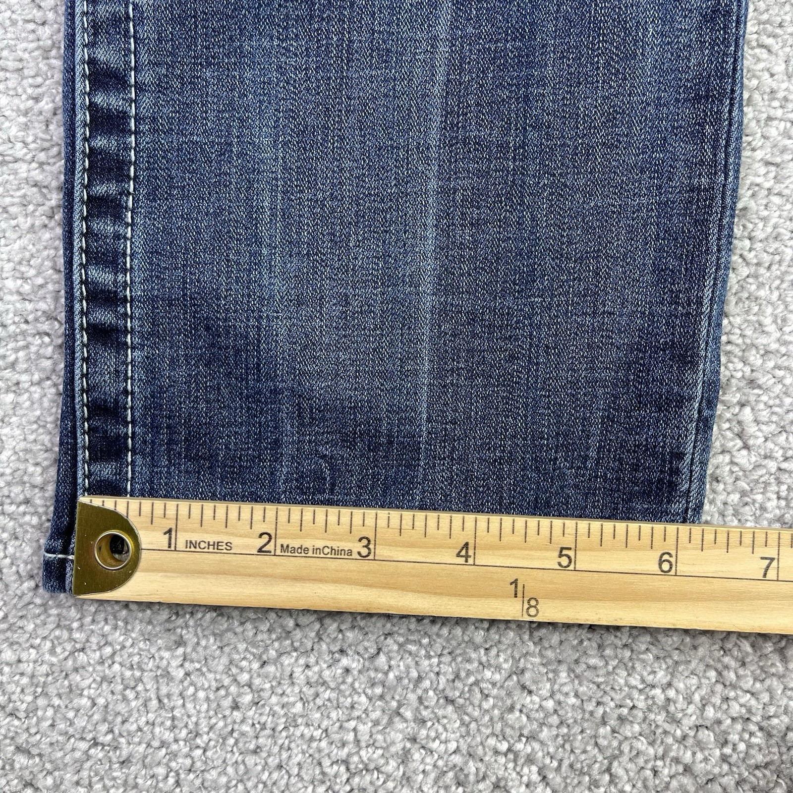True Religion Jeans Women's 28 Blue Slim Straight Low Rise Dark Flap Pockets thumbnail 12
