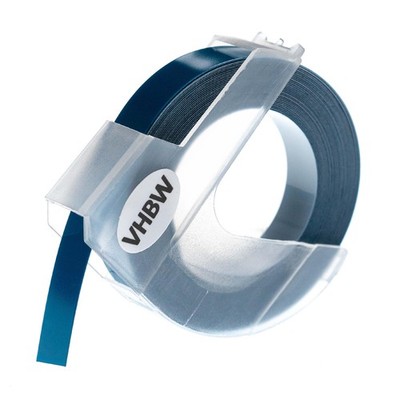 3D Schriftband für Dymo Office-Mate II 154000 Weiß/Dunkelblau 9mm 3m