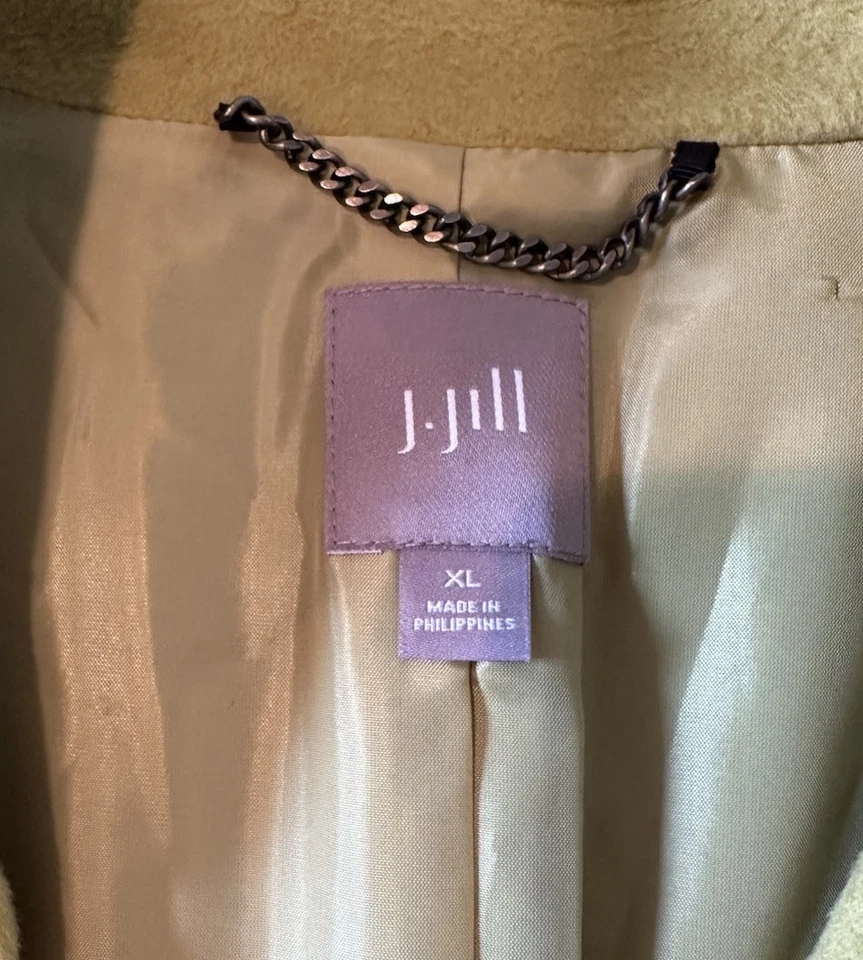 J Jill Women’s Wool Blend Pea coat size XL Yellow AF - Image 3 of 4