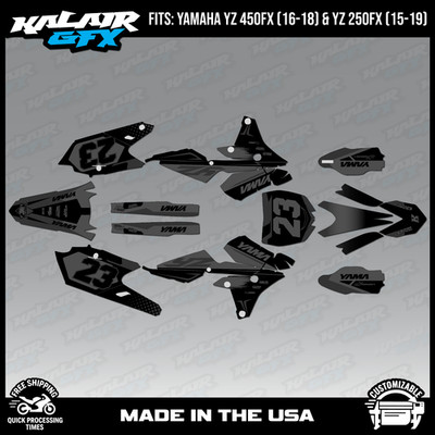 Graphics Kit for Yamaha YZ450FX (2016-2018) and YZ250FX (2015-19) Evader - Smoke