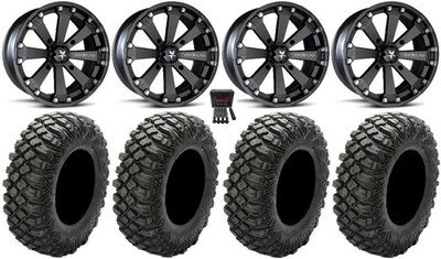 MSA Black Kore 14'' ATV Wheels 32'' Crawler XG Tires Arctic Cat TBX TRV MudPro