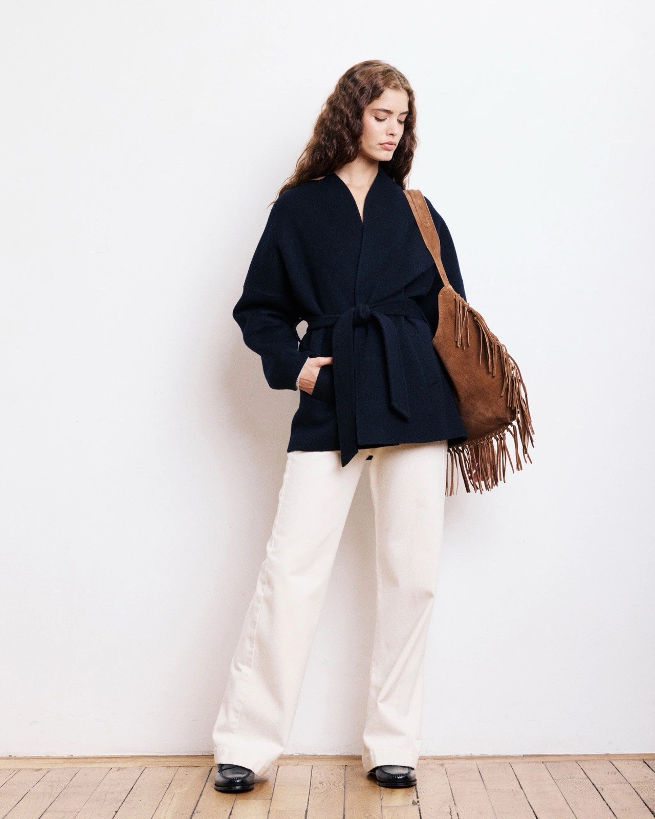 Hartford Vanelle Womens Wool Coat - Navy, Size 2 (UK 10) BNWT - RRP £505