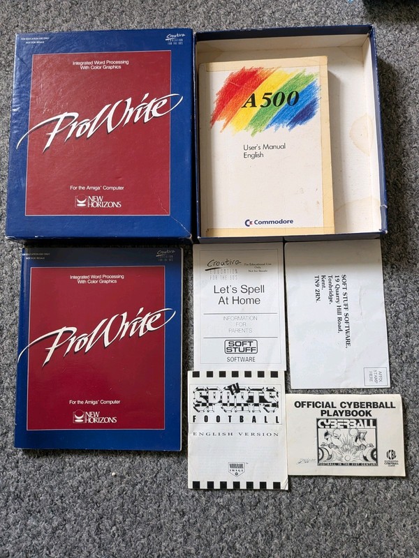 Random Bunch Of Manuals And A Box, For Amiga/Commodore.