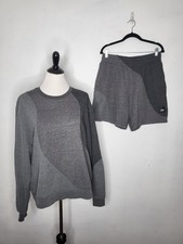 ALO YOGA Make Waves Sets Crewneck Sweatshirt Shorts Women Medium Colorblock