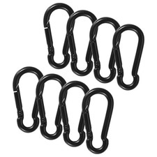 8Pcs Flag Pole Ring Replacement Clips, M5 Spring Snap Hooks, Black
