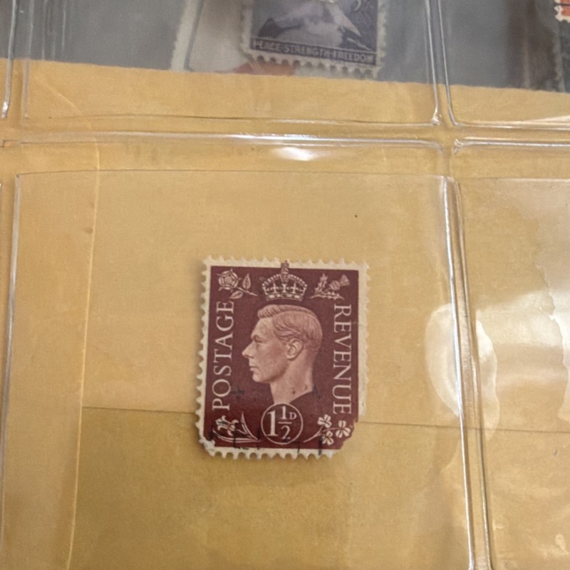 Great Britain George VI 1 1/2d Brown Used Postage Revenue Stamp 1931-1940