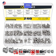 240 Pcs Terminal Block Screws Nickel Plated Carbon Steel with Square Washers M3