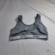 Bralette sport femme Paris Blues grise bruyère fermeture devant L nylon élasthanne
