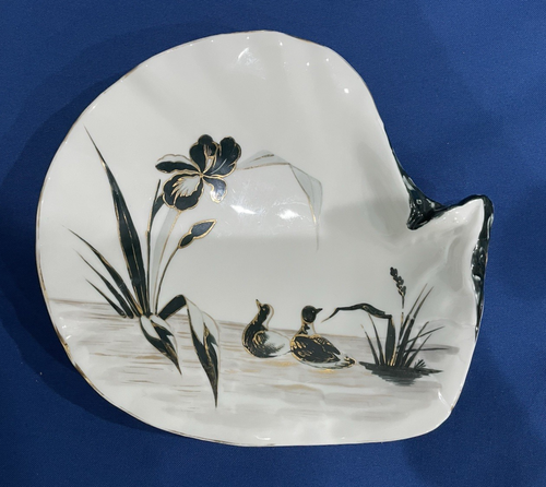 Juego de 4 Platos de Ensalada de Porcelana Antigua Diseño Ostra de Weimar 9" Alemania - Imagen 5 de 5