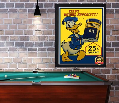 Sunoco Oil - Donald Duck - Keeps Motors Knockless 1940 - Metal