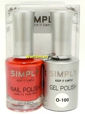 Simply Gel Color Nail Polish Soak Off 0.5fl.oz UV/LED Gel Nail Color Duo O-100