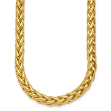 14k Yellow Gold Polished 7.8mm Wheat Chain 20" Necklace 50.59g for Mom