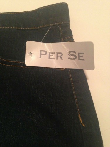 NEW w/ Tags Per Se Blue Jean Mini Skirt Women's Size 8 Navy 5 Pocket Dark Wash - Picture 10 of 11