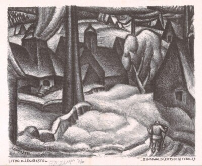 Ore Mountains Leo Gestel 1923 Dutch Expressionist Cubist Lithograph Art Print