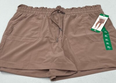 Danskin Women's Paperbag Shorts, Antler, Size XL