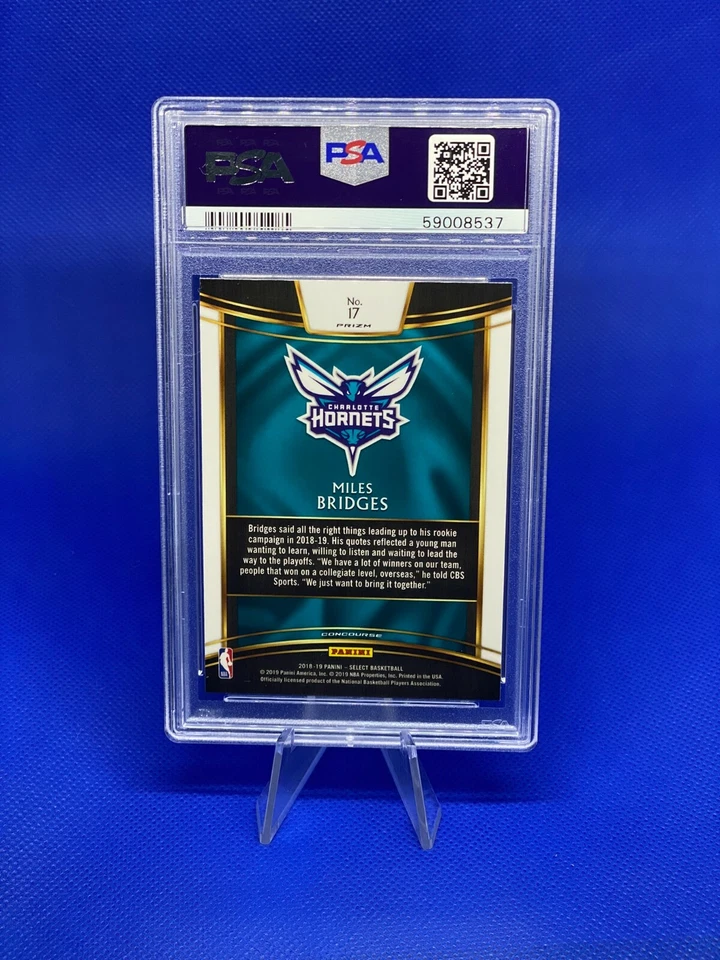 2018-19 Panini Select #17 Miles Bridges Rookie Tri Color Prizm RC 💎 Mint PSA 10 - Image 4 of 4
