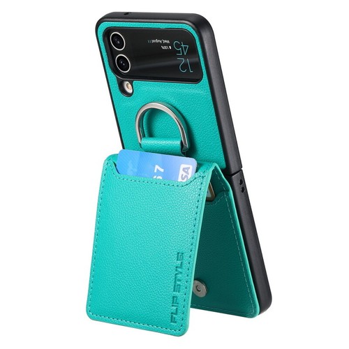 For Samsung Z Flip6 Flip5 Flip4 3 ShockProof Leather Card Slot Ring Case Cover - Picture 18 of 40