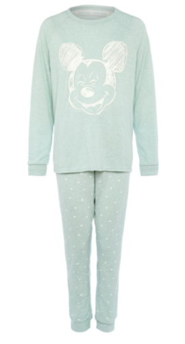 Soms Weven globaal Disney Women's Mickey Mouse Winter PJS Ladies Pyjamas Primark Blue Warm |  eBay