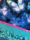 Quilt top: Handmade Quilt Top - Cosmic Butterflies -Variety Blues/ Purp 44" x66" — photo 2