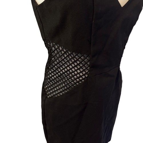 Tobi blue sleeveless deep V mesh panel lined dress size XS - Picture 3 of 8
