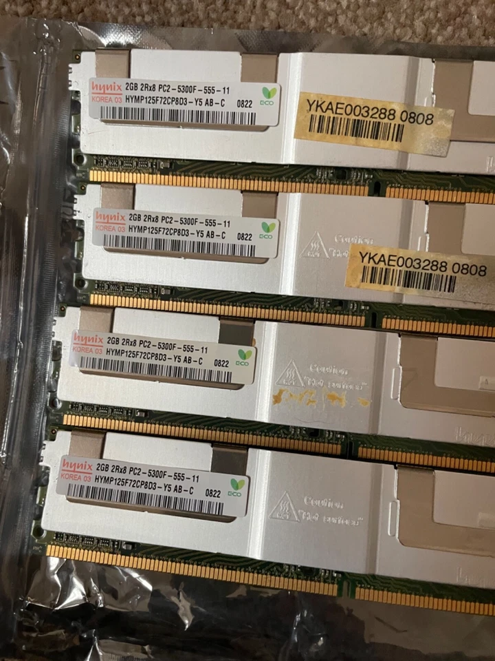 12x2GB Hynix HYMP125F72CP8D3-Y5 DDR2-667 PC2-5300F 2Rx8 ECC FB-DIMM RAM - Image 2 of 3