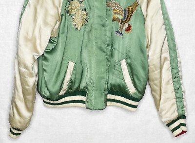 ジャケット・アウター ESPIONAGE Reversible Souvenir Jacket Mens Sukajan Souvenir Jacket Reversible Japanese Pattern