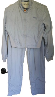 Women's Vintage Ellesse Training Tennis Track Suit Petite Size Light Blue Nylon