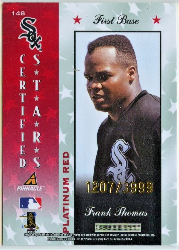 1997 Pinnacle Certified Red Frank Thomas #1207/3999 *CHICAGO WHITE